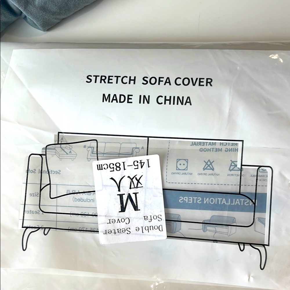 Gray and white sofa/chair cover… Medium grey, white geo design, new, pretty